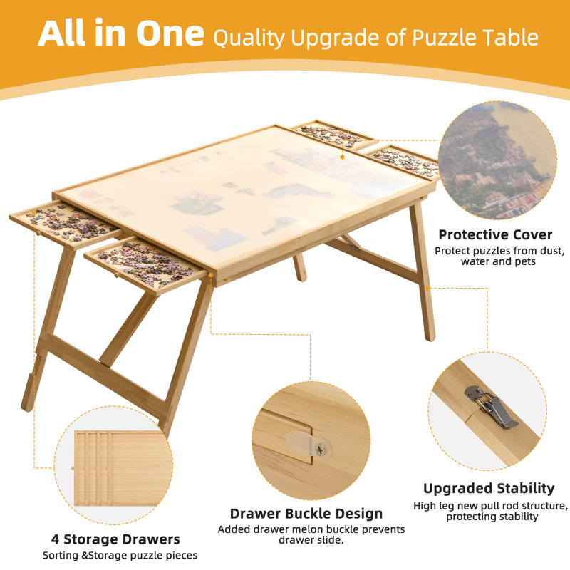 Rose Home Fashion 1500 Pieces Puzzle Board Extended Table Legs
